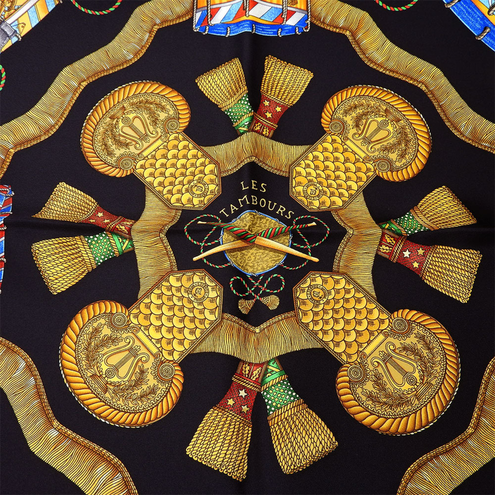 HERMES Black Silk Scarf - Picture 2 of 11